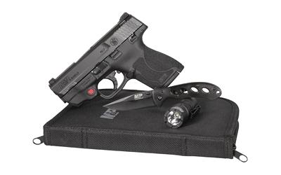 Shield M2.0, Semi-automatic Pistol, Striker Fired, Compact Frame, 9MM, 3.1" Barrel, Polymer Frame, Black Finish, 2 Magazines (1-7rd & 1-8Rd), Crimson Trace Laser, Thumb Safety, Fixed Sights, M&P Oasis Folding Knife, M&P Delta Force Flashlight, Everyday C