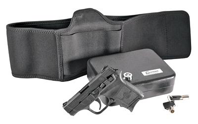 M&P Bodyguard Defense Kit, Semi-automatic, Double Action Only, Sub Compact, 380ACP, 2.75" Barrel, Polymer Frame, Black Finish, Fixed Sights, Thumb Safety, 6Rd, 2 Magazines, Caldwell Tac Ops Belly Band Holster, Lockdown Ultra Compact Vault, Vault Inner Di