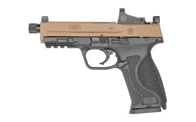 M&P 2.0, Striker Fired, Semi-automatic, Polymer Frame Pistol, Full Size, 9MM, 4.6" Threaded Barrel, Armornite Finish, Flat Dark Earth Slide, Black Frame, Interchangeable Palmswell Grip Inserts, Suppressor Night Sights, 17 Rounds, Spec Series Pistol Kit -