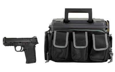 M&P9 SHIELD EZ M2.0, Internal Hammer Fired, Semi-automatic, Polymer Frame Pistol, Micro-Compact, 9MM, 3.675" Barrel, Armornite Finish, Black, 3-Dot Sights, Manual Thumb Safety, 8 Rounds, 2 Magazines, Plano X2 Range Bag 13938