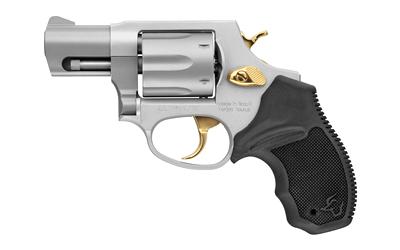 856, Revolver, 38 Special, 2" Barrel, Stainless Steel Fram With Gold Accents, Black Rubber Grips, 6Rd 2-856029ULGLD