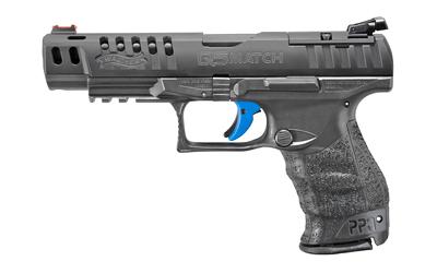 PPQ Q5 Match, Semi-automatic, Striker Fired, Full Size, 9MM, 5" Barrel, Polymer Frame, Black Tenifer Finish, 10Rd, 3 Magazines, Fiber Optic Front and Adjustable Rear Sight, Optics Ready, Includes Mounting Plates for Trijicon, Leupold, and Docter Optics 2