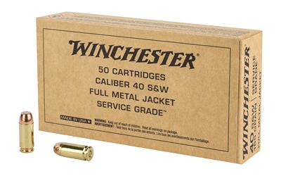 Service Grade, 40 S&W, 180Gr, Full Metal Jacket, 50 Round Box SG40W