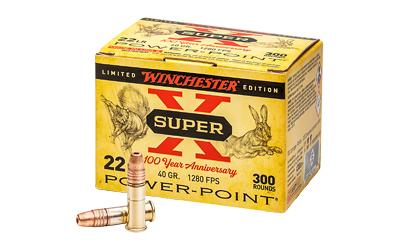 Super-X, Power-Point, 22 LR, 40 Grain, Round Nose, 300 Round Box, 100 Year Anniversary X22LRPP100