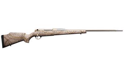 Mark V, Terramark, Bolt, 6.5-300 Wby. Mag., 26", Tan With Spiderweb and Cammo Accents, Monte Carlo Composite with Aluminum Bedding Block , Right Hand, LXX Trigger, #3 Fluted Stainless Steel With Two-Tone Cerakote, 3Rd, Custom Shop, 8 1/4 lbs. MATM653WR6O