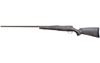 Mark V, Backcountry 2.0, Bolt Action Rifle, 280 Ackley Improved, 24" Flutted Steel Barrel, #1 Contour, Cerakote Finish, Patriot Brown, Dark Green and Brown Sponge Accents, Exposed Carbon Fiber Stock, Muzzle Brake, 4 Rounds, Right Hand MBC20N280AR6B