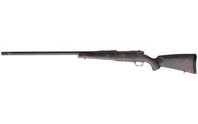 Backcountry 2.0 Carbon, Bolt Action Rifle, 257 Weatherby Magnum, 26" Barrel, Carbon Fiber #4 Contour, Cerakote Finish, Patriot Brown, Exposed Carbon Fiber Stock, Dark Green and Brown Sponge Accents, Muzzle Brake (adds 2"), 3 Rounds, Right Hand MCB20N257W