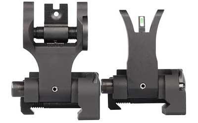 24/7 Tritium Front, Standard Rear Sight, Fits AR-15, Green with White Outline, TROY Flip-Up BattleSight Bases, with CSAT Aperture & 24/7 Tritium Stripe AR-3000-7