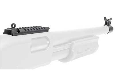 Standard Dot Tritium Front, Ghost Ring Rear, XS Shot Rail, Fits Rem 870, Green w/White Outline Front/Rear/Rail RE-4001R-4