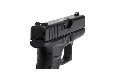 24/7 Standard Dot Tritium Front, Tritium Sight Rear, Express Sight Set, Fits Glock 42 and 43, Green with White Outline GL-0003S-6
