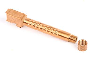 Dimpled Barrel, 9MM, Threaded, For Glock 34, Bronze Finish BBL-34-DS-BRZ