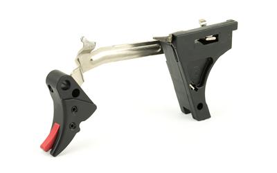 Fulcrum Drop in Trigger, Ultimate Kit, Adjustable 2-6 lbs, Fits Glock 10MM Gen 1-3, Black w/ Red Safety FUL-ADJ-ULT-10-B-R