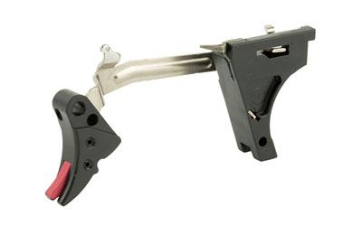 Fulcrum Drop in Trigger, Ultimate Kit, Adjustable 2-6 lbs, Fits Glock 45 ACP Gen 1-3, Black w/ Red Safety FUL-ADJ-ULT-45-B-R