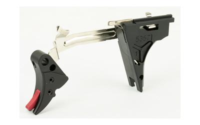 Fulcrum Drop in Trigger, Ultimate Kit, Adjustable 2-6 lbs, Fits Glock 9MM Gen 4, Black w/ Red Safety FUL-ADJ-ULT-4G9-B-R