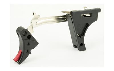 Fulcrum Drop in Trigger, Ultimate Kit, Adjustable 2-6 lbs, Fits Glock 9MM Gen 1-3, Black w/ Red Safety FUL-ADJ-ULT-9-B-R