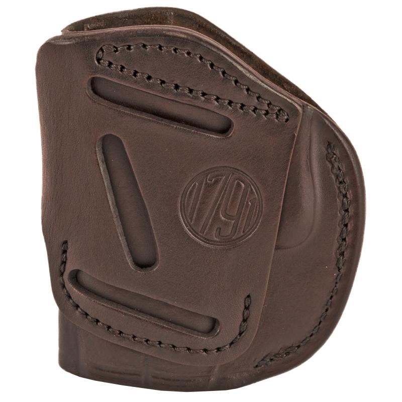 4 Way Holster, Leather Belt Holster, Right Hand,Signature Brown, Fits Glock 42, Size 2 4WH-2-SBR-R