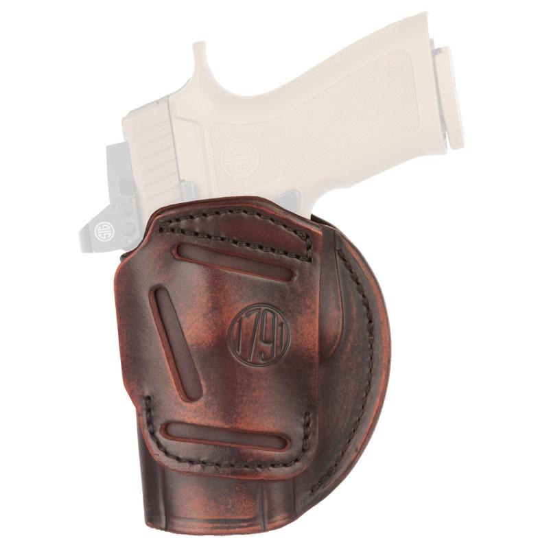 4 Way, Inside/Outside Waistband Holster, Size 6, Matte Finish, Leather Construction, Vintage Brown, Right Hand 4WH-6-VTG-R