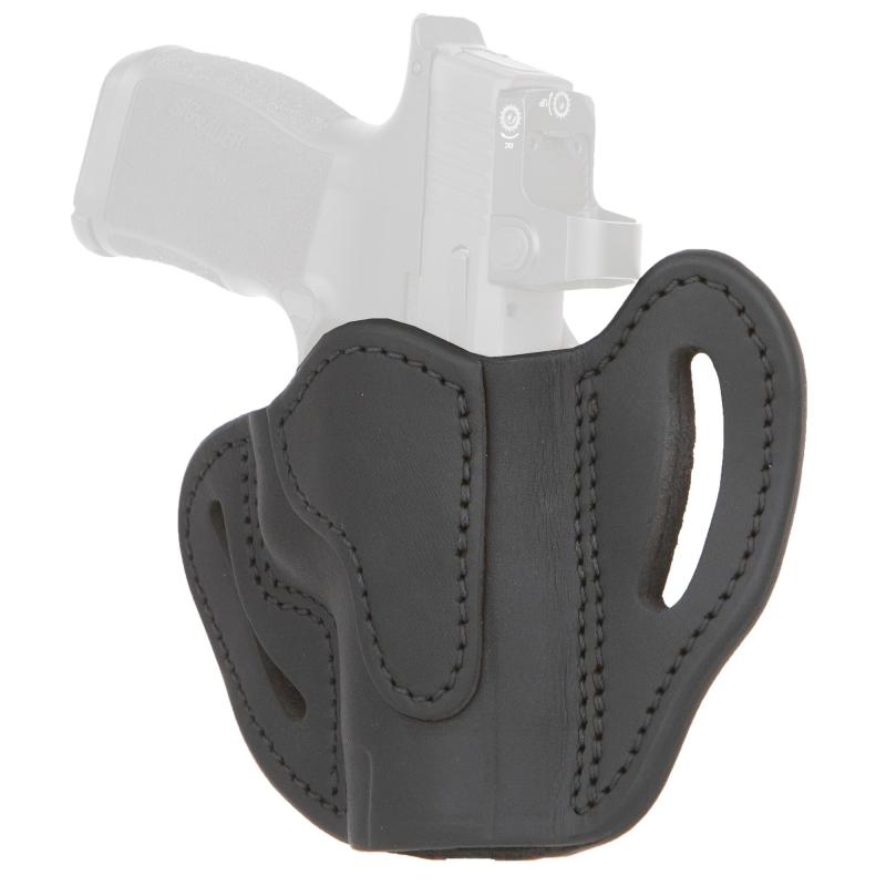 BHC Max, Outside Waistband Holster, Fits Glock 48, Sig P365xl, Springfield Hellcat Pro and Similar Frames, Matte Finish, Leather Construction, Stealth Black, Right Hand OR-BH-CMAX-SBL-R