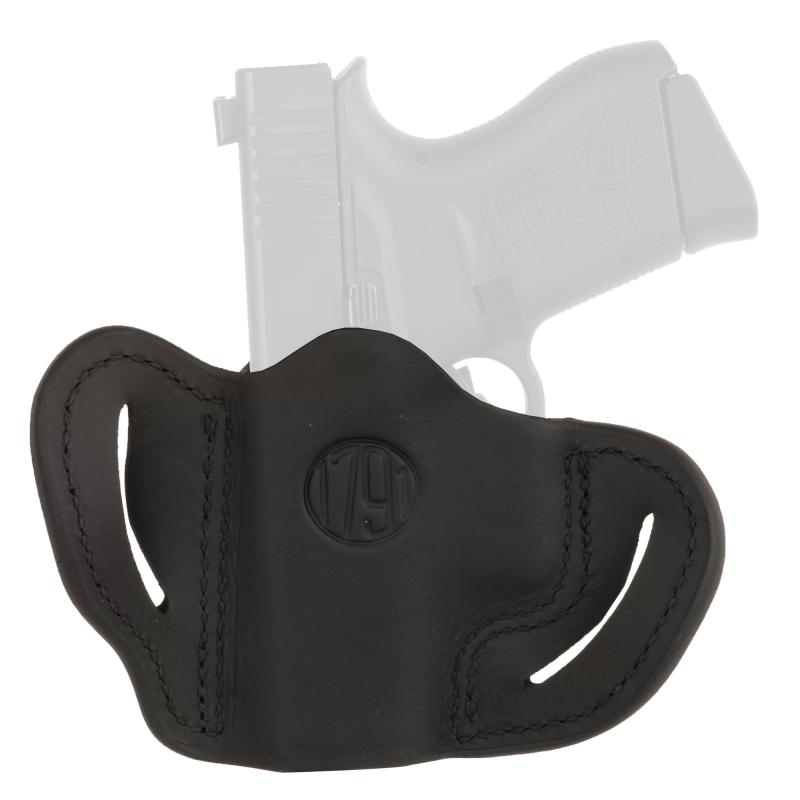 BHC Optic Ready, OWB Belt Holster, Fits Optic Ready Sub-Compact Pistols, Matte Finish, Stealth Black Leather, Right Hand OR-BHC-SBL-R