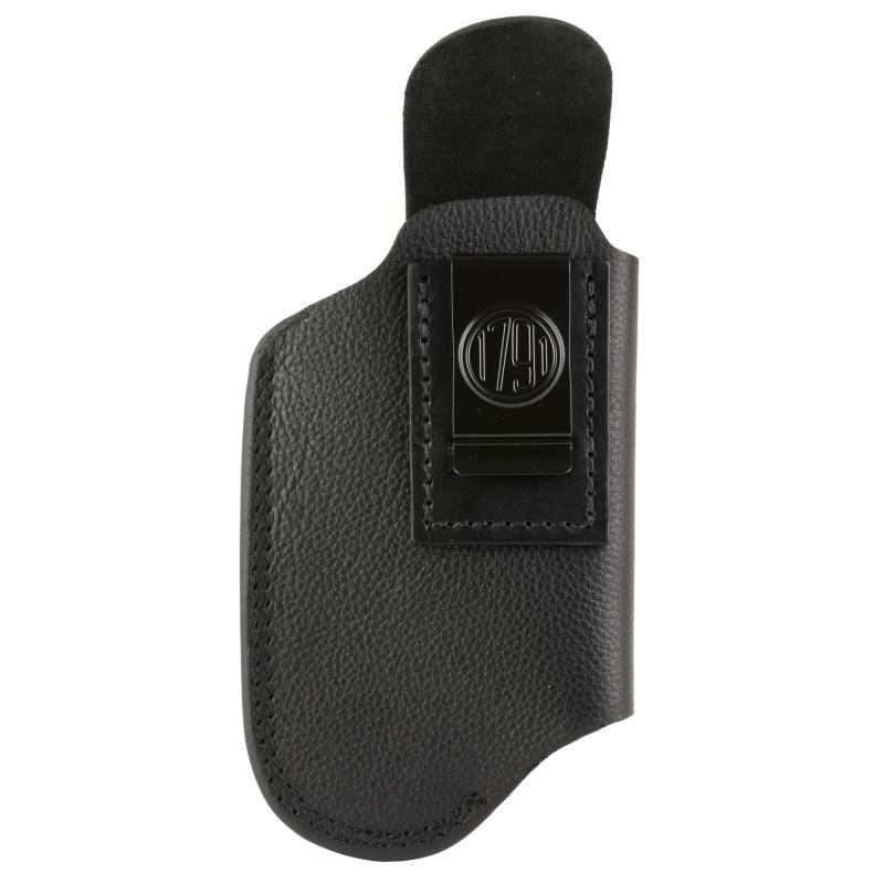 Smooth Concealment, Inside Waistband Holster, Optics Ready, Light Bearing, Size 4, For Glock 17/19/19x/22/23/22/23/25/26/27/31/32/47/48/48MOS, Cow Hide, Leather Construction, Black, Right Hand OR-LB-SCH-4-NSB-R