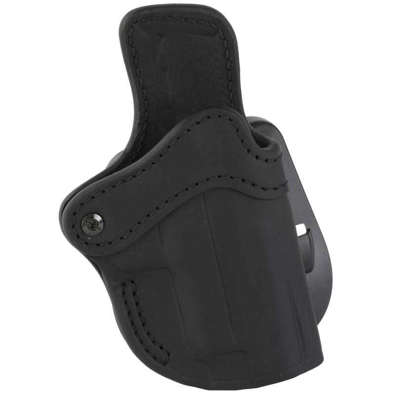 PDH2.3 Optic Ready, OWB Paddle Holster, Fits Optic Ready Large Frame Railed Pistols, Matte Finish, Stealth Black Leather, Right Hand OR-PDH-2.3-SBL-R