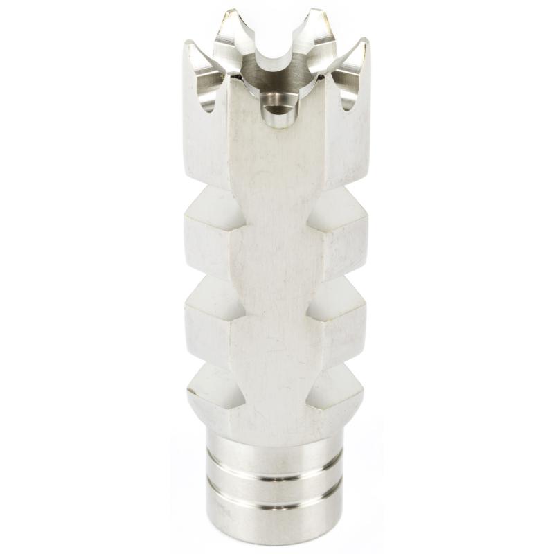 Shark Muzzle Brake, 1/2-28 Thread With Crush Washer, Fits AR-15, Stainless Steel A.5.10.2252