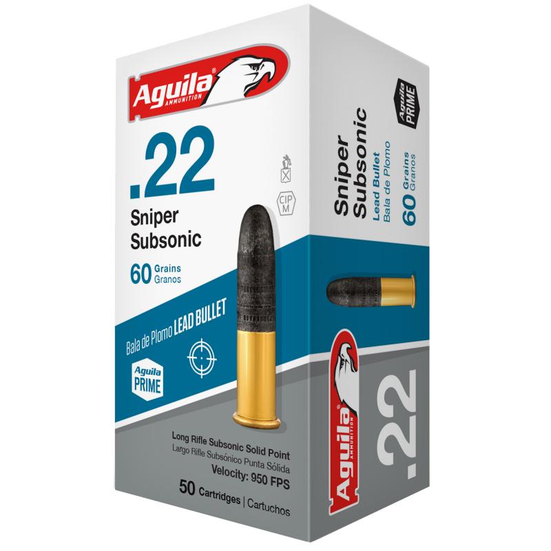 Rimfire, Sniper Subsonic, 22LR, 60Gr, Solid Point Bullet, 50 Round Box 1B222112