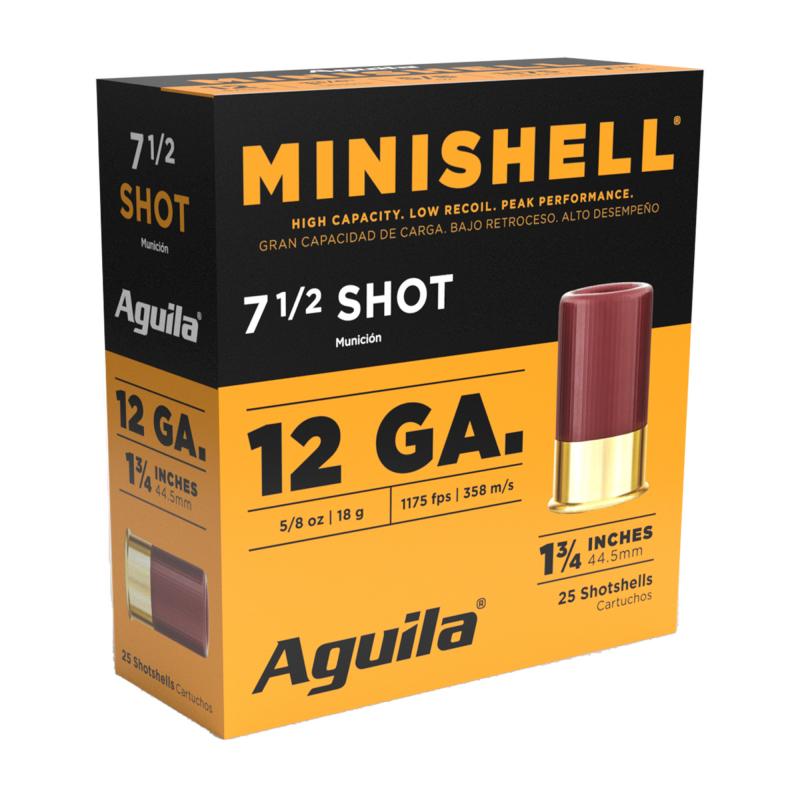 Minishell, 12 Gauge, 1.75", #7.5 Shot Size, Shotshell, 25 Round Box 1CHB1387