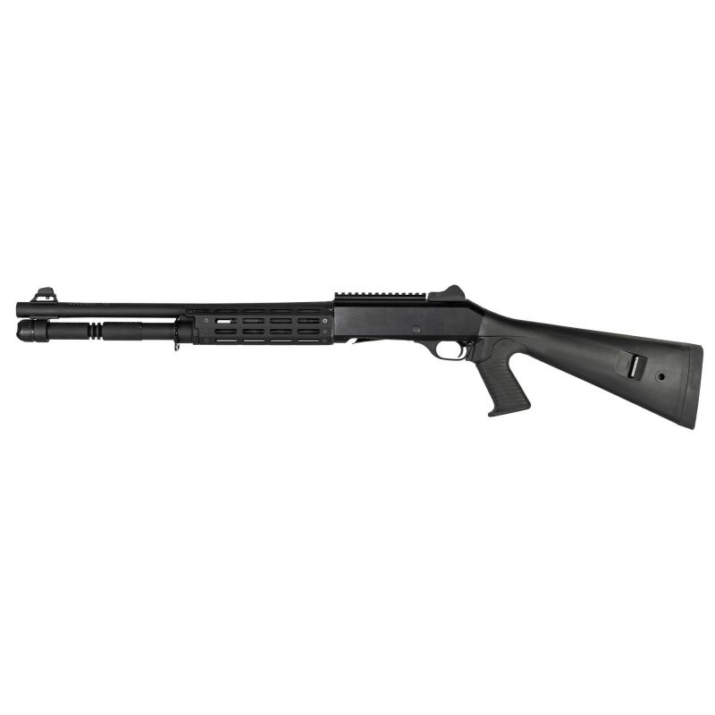 MAC 4 Tradesman Shotgun, Semi-automatic Shotgun, 12 Gauge, 3" Chamber, 18.5" Barrel, Anodized Finish, Black, Pistol Grip Polymer Stock, Agency Arms M-LOK Handguard, Ghost Ring Sight, Includes 3 Chokes - F, M, IC, 5 Rounds 10049