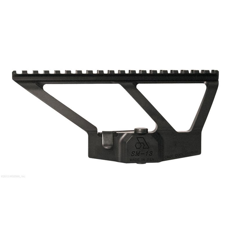 Scope Mount, Fits AK, 7.625 Picatinny Rail, Low Profile, One-piece, Quick Release, Black SM-13