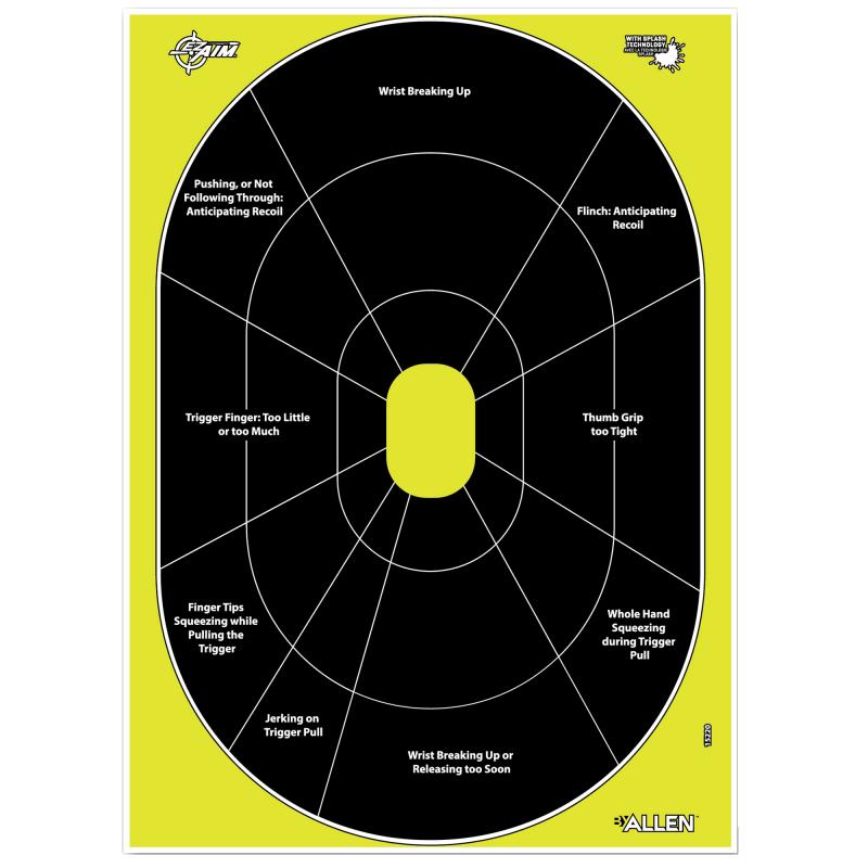 EZ AIM Non-Adhesive, Handgun Trainer, 12"x18", 8 Pack 15220