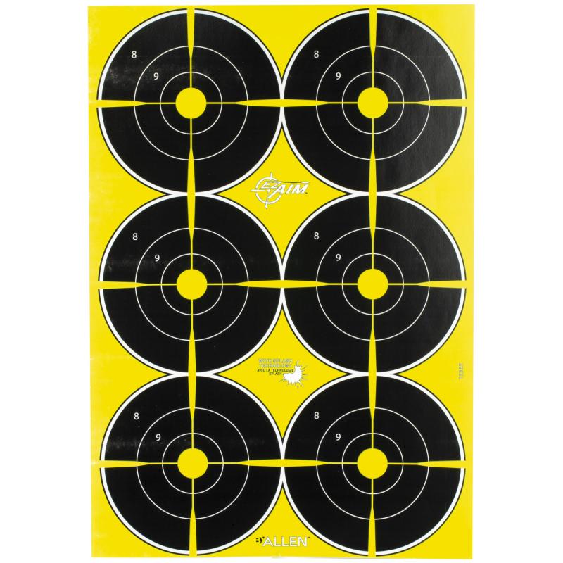 EZ-AIM Non-Adhesive Splash 12" X 18", 6" Bullseye, 8 Pack 15355