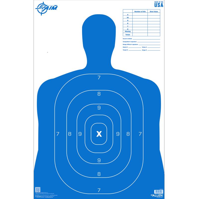 EZ AIM B27, Silhouette, Paper Target, 23x35", 50 Pack, Blue 15745
