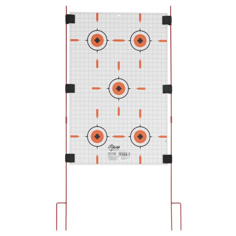 EZ Aim Stow-N-Go Target Stakes, 52" Tall, Steel Construction, Orange, Includes 6 Aligator Clips 15828