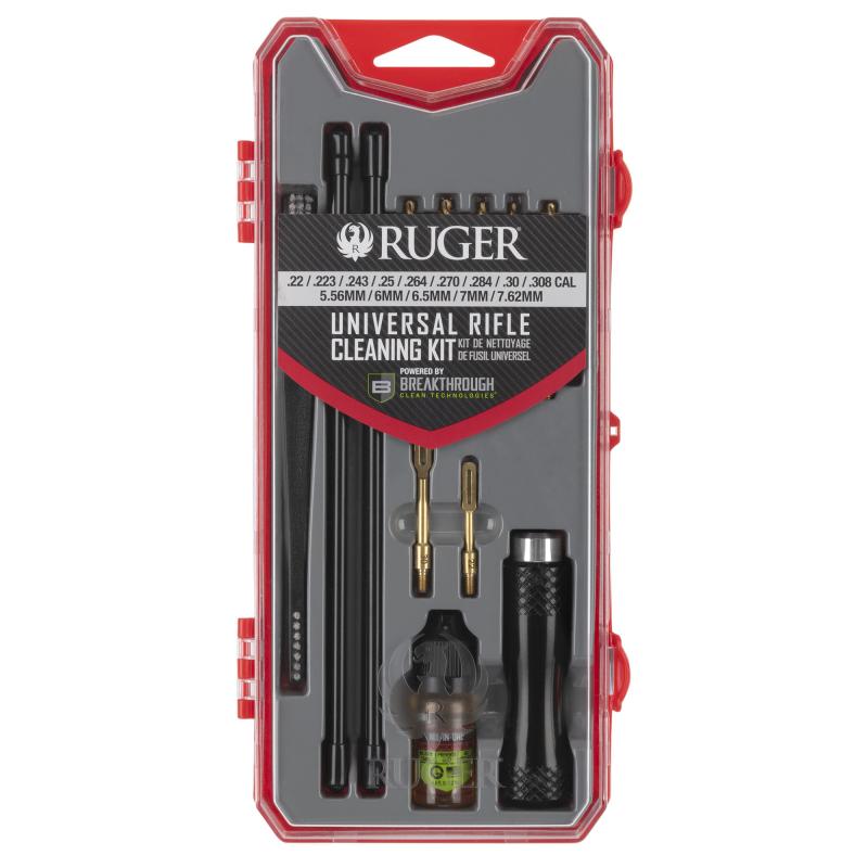Universal Rifle Cleaning Kit, For Calibers .22-.30, Red and Gray 27877