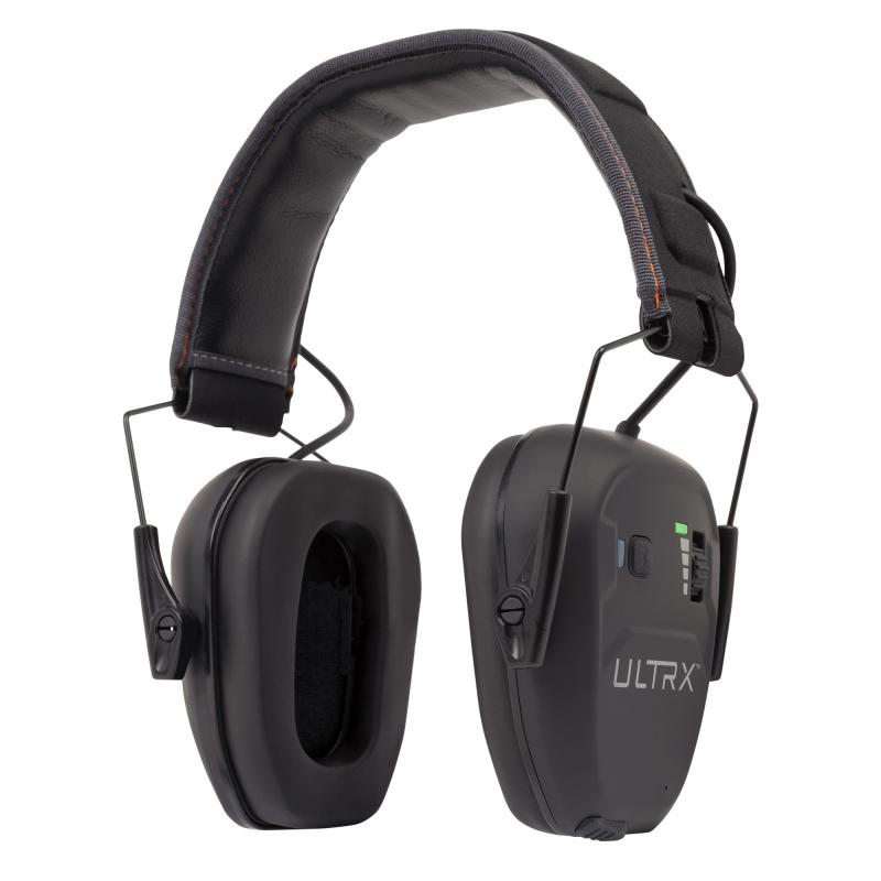 ULTRX Bionic Bluetooth E-Muff, Electronic Earmuff, NRR 22dB, Bluetooth 5.3, Rechargeable, Rubberized Protective Coating, Midnight Gray 4101
