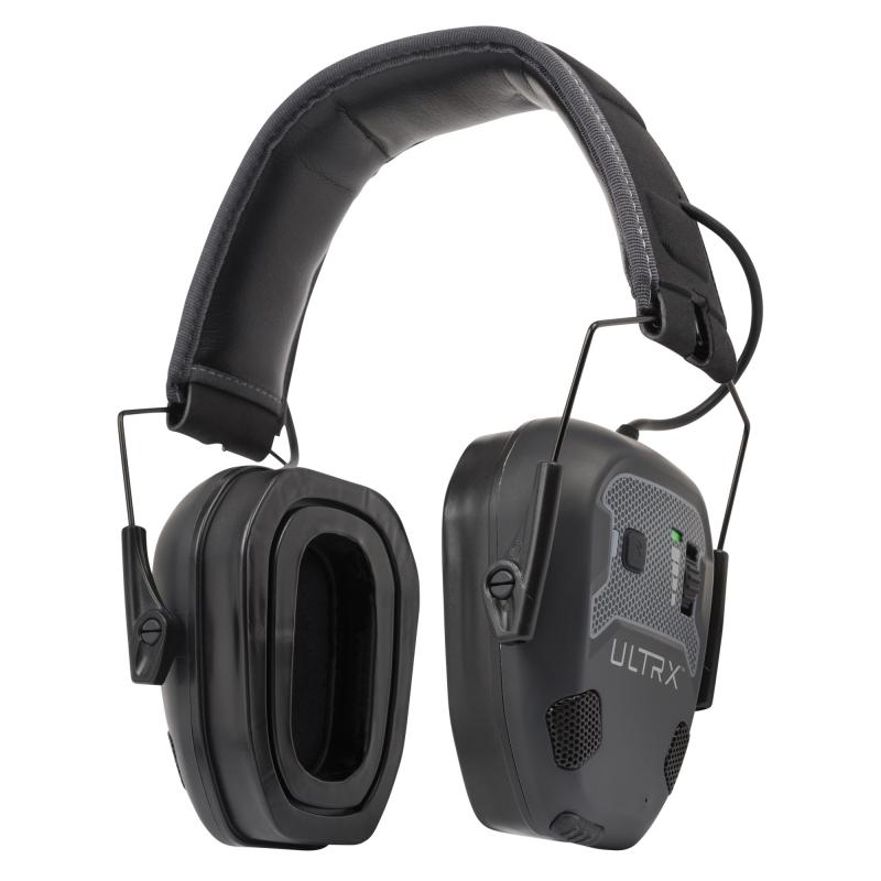 ULTRX Bionic Fuse E-Muff, Electronic Earmuff, NRR 22dB, Bluetooth 5.3, Rechargeable, Rubberized Protective Coating, Midnight Gray 4109