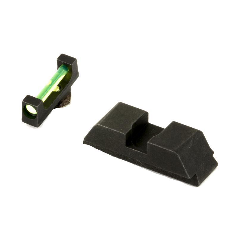 Sight, Fits Glk 17,19,22,23,24,26,27,33,34,35,37,38,39, Green Fiber Front Black Rear GFT-114