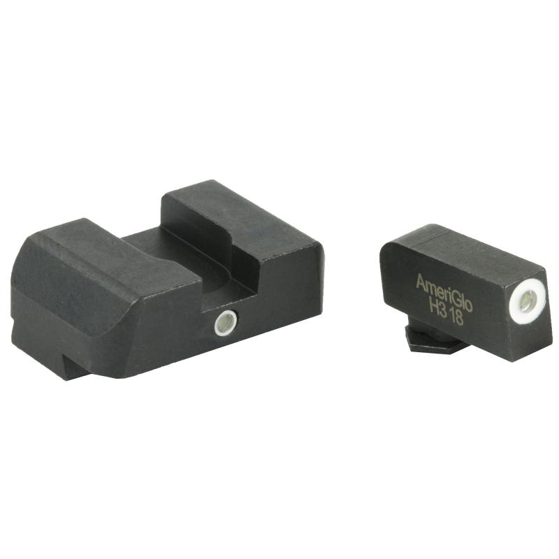 Pro i-dot Set For Glock 17/19 Front ProGlo Green Tritium With White Outline Single Dot Green Rear Sight