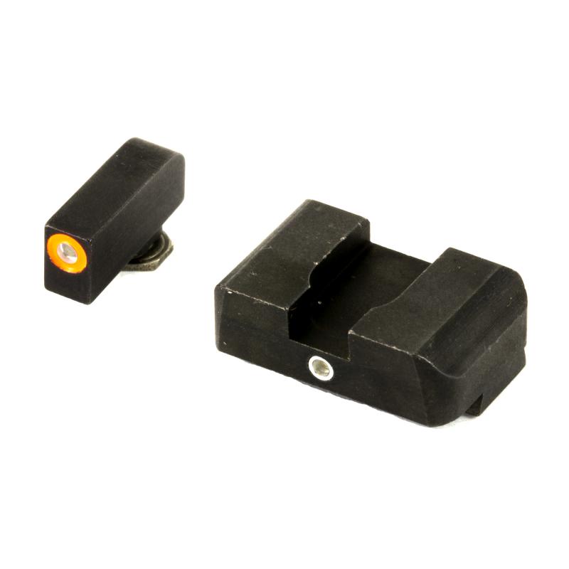 Pro i-dot Set For Glock Front ProGlo Green Tritium With Orange Outline Single Dot Green Rear Sight