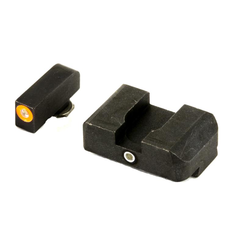 Pro i-dot Set For Glock  Front ProGlo Green Tritium With Orange Outline Single Dot Green Rear Sight