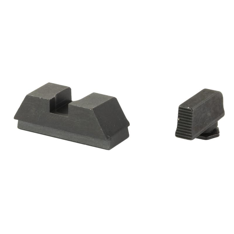 Optic Compatible Sets for Glock | For Glock 43X and 48, Black Front and Rear, .220" Front and .295" Rear, Lower 1/5 Co-Witness with Holosun, Not Compatible with RMRcc GL-453