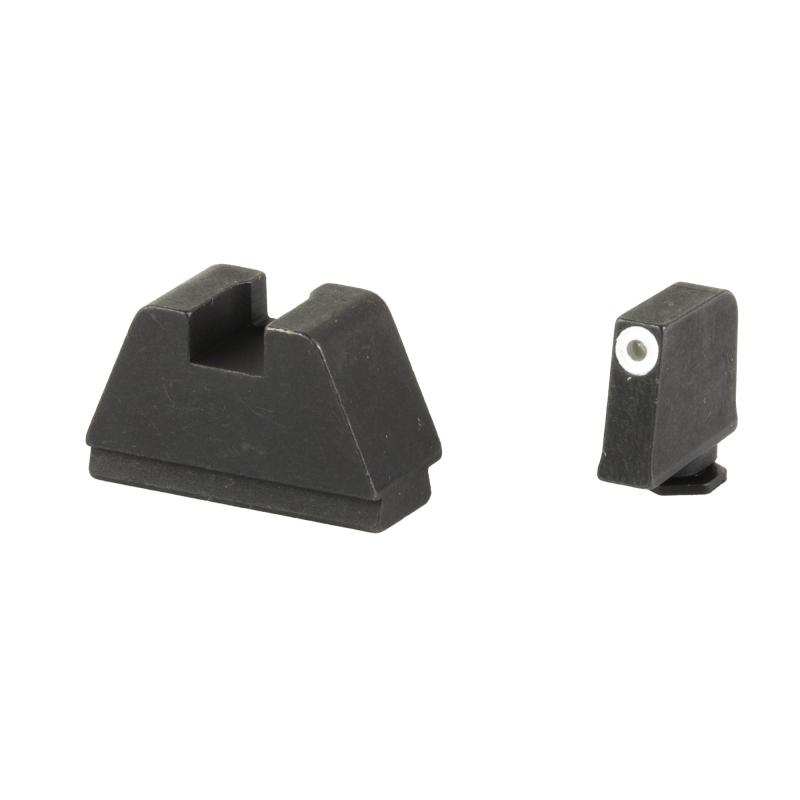 Optic Compatible Sets for Glock, For All Glocks, 3XL Tall, Green Tritium with White Outline, .365" Front and .451" Rear, Black Rear Sight GL-491
