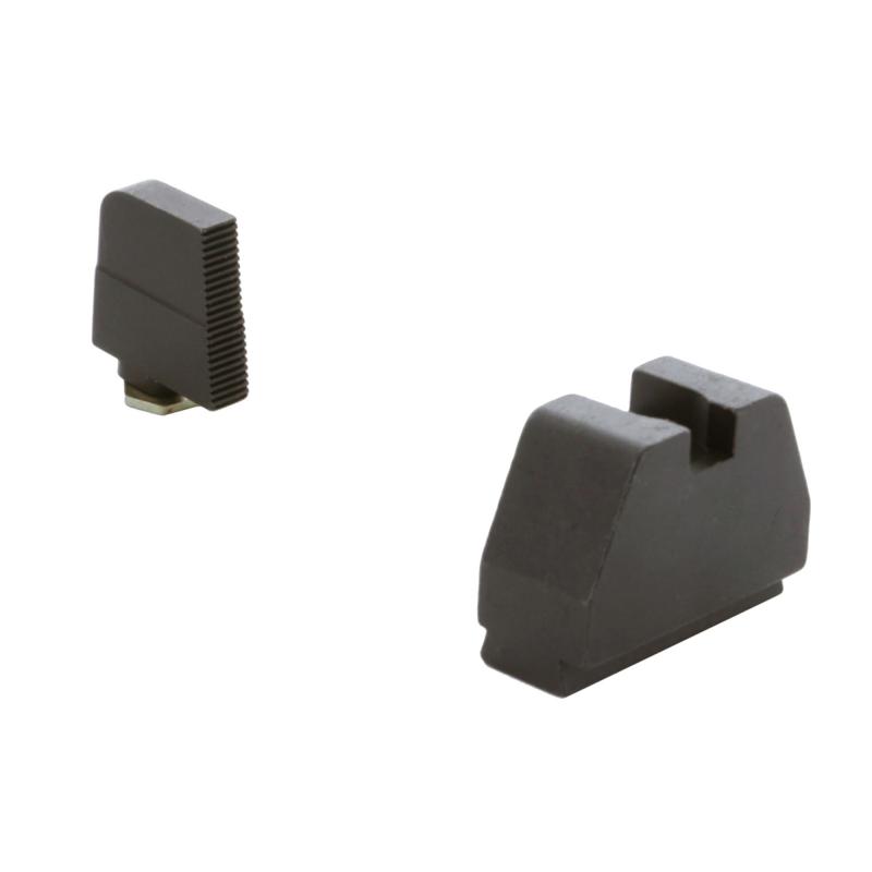 Optic Compatible Sight Set, Fits all Glocks, Cowitnesses with Glock 43X/48 MOS, Black Serrated Front and Rear GL-527