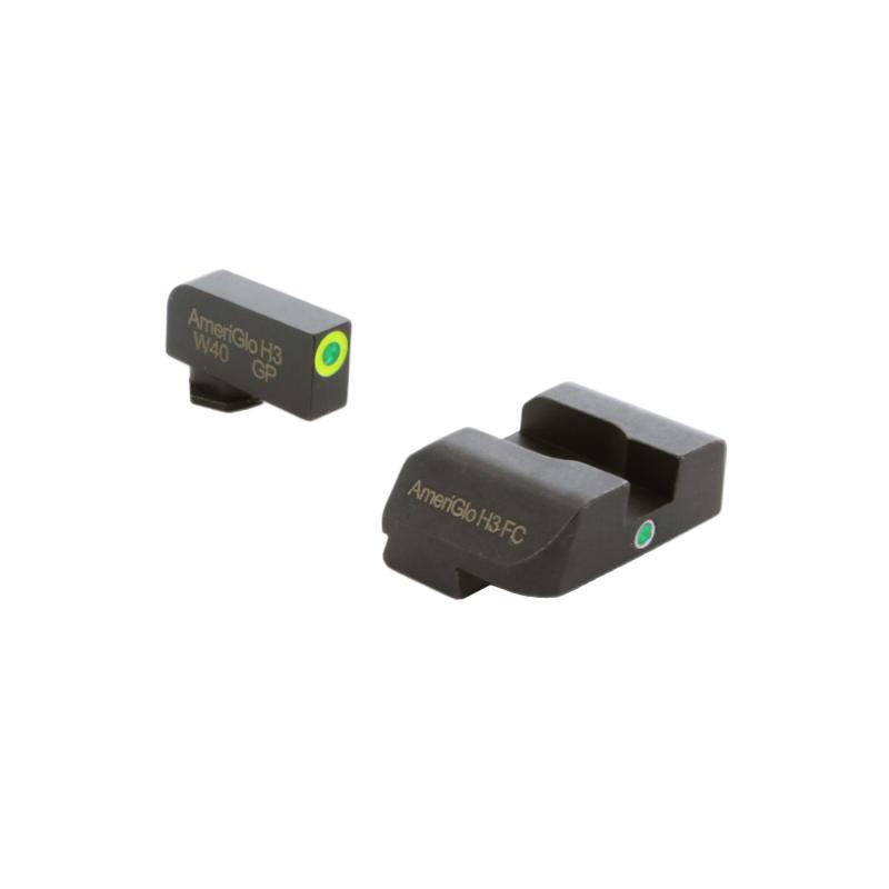 I-Dot, Single Dot, Night Sight, For Glock Gen 5 9/40, Green Front with Lumigreen Outline, Green Rear, Matte Finish, Black GL-5301