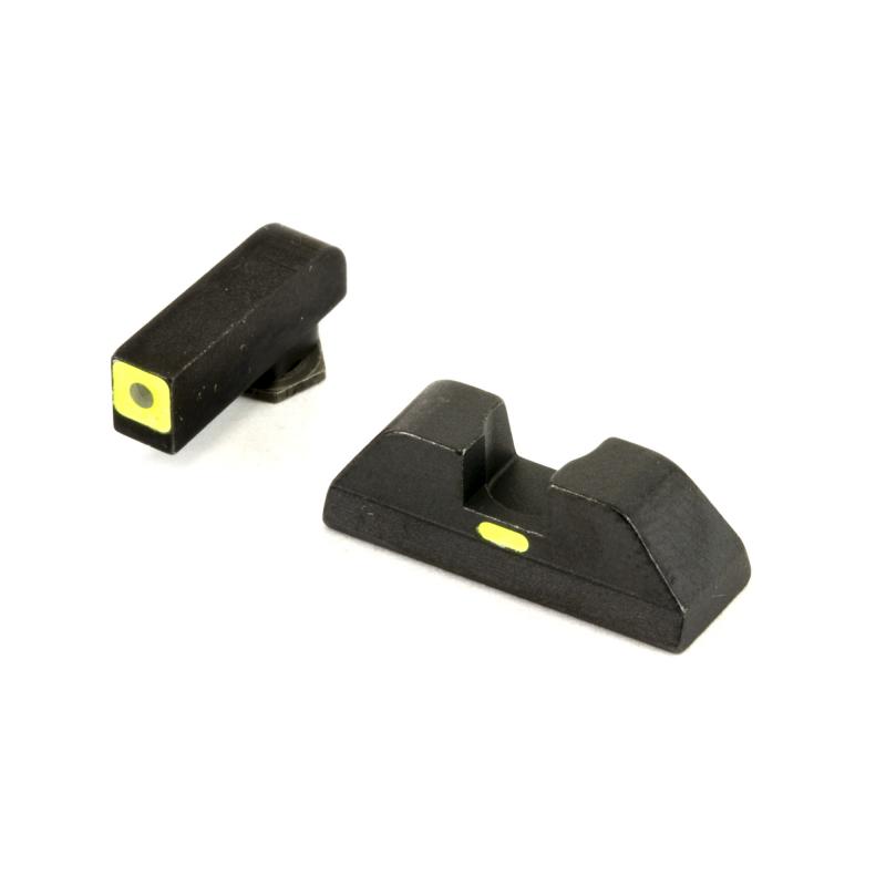 CAP Tritium Sight Set Glock 43 Green Front With Lumi-Lime Square Outline Green Lumi-Lime Rear Horizontal Line