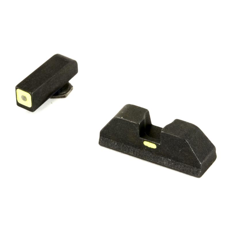 CAP Tritium Sight Set Glock 17/19/22 Green Front With Lumi-Lime Square Outline Green Lumi-Lime Rear Horizontal Line