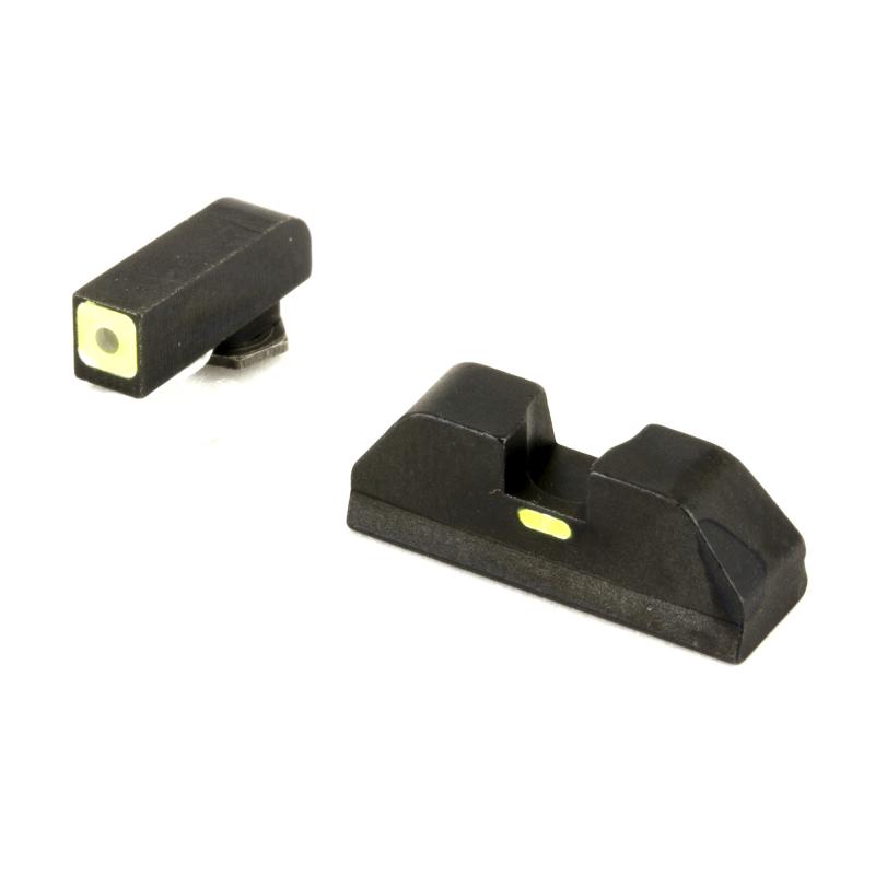 CAP Tritium Sight Set Glock 20/21/29 Green Front With Lumi-Lime Square Outline Green Lumi-Lime Rear Horizontal Line