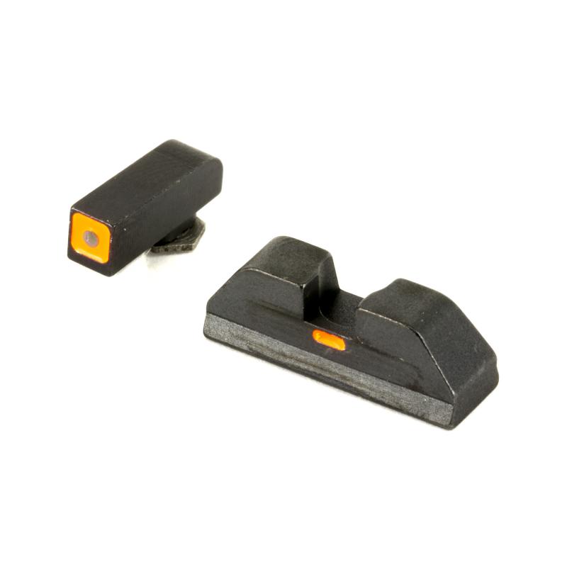 CAP Tritium Sight Set Glock 17/19/22 Green Front With Orange Square Outline Orange Rear Horizontal Line