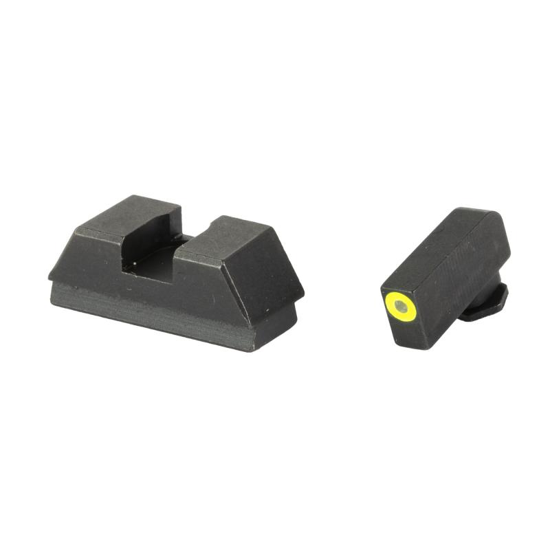 Optic Compatible Sets for Glock, For Glock 43X/48 MOS, Green Tritium with LumiGreen Outline, Black Rear, .220" Front and .295" Rear GL-680